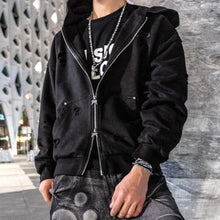 Load image into Gallery viewer, BLACK DISTRESSED HEAVY JACKET