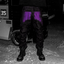Load image into Gallery viewer, BLACK/PURPLE &quot;LVSK&quot; EMBROIDERY DENIM
