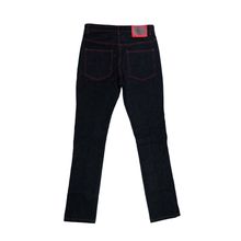 Load image into Gallery viewer, BLACK/RED &quot;LVSK&quot; EMBROIDERY DENIM
