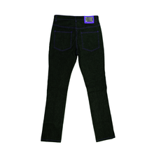 Load image into Gallery viewer, BLACK/PURPLE &quot;LVSK&quot; EMBROIDERY DENIM
