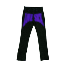 Load image into Gallery viewer, BLACK/PURPLE &quot;LVSK&quot; EMBROIDERY DENIM
