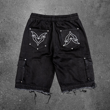 Load image into Gallery viewer, WHITE DENIM CARGO SHORTS
